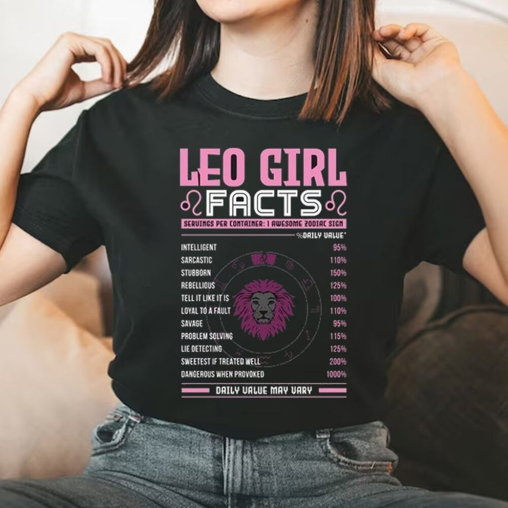 Leo Girl Lion Horoscope Zodiac Astrological Sign T-Shirt
